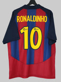FC Barcelona 2003/04 Home Shirt - Ronaldinho #10 (L)
